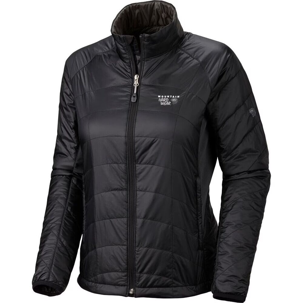 Mountain Hardwear Women’s Zonal Down Puffer Jacket Black Stretch Panel Size S